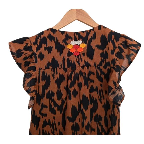 Women's - THML Brown Embroidered Blouse, Size Small - Picture 5 of 8